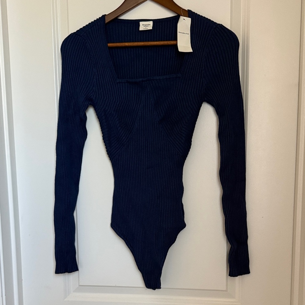 Abercrombie & Fitch Navy Ribbed Bodysuit